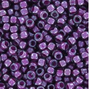 Toho seed beads 8/0 round Inside-Color Gray/Magenta-Lined - TR-08-1076